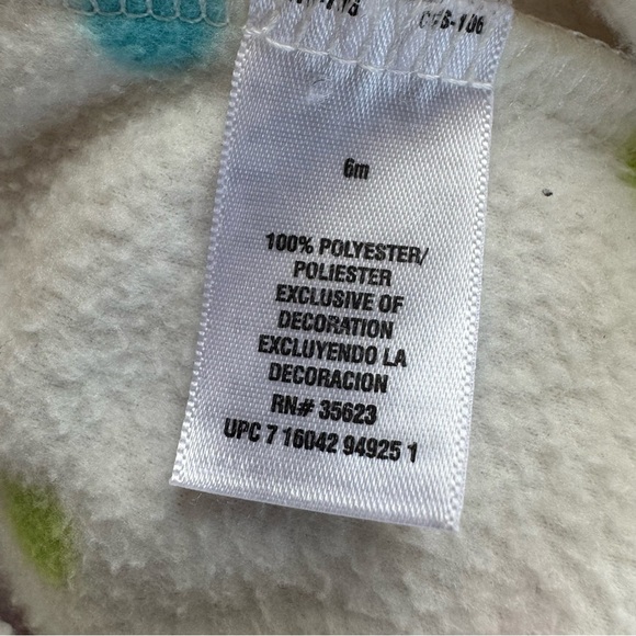 Bundle 6M Baby Girl Pajama Sleeper 2PC Set Pink Cotton Fleece Butterfly - Picture 8 of 9